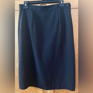 Black Crepe Pencil Skirt